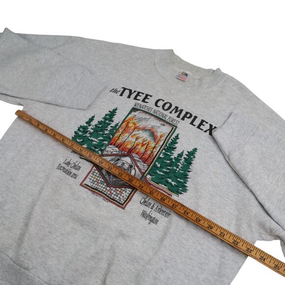 Vintage 1994 Wenatchee National Forest Tyee Complex Fire Sweatshirt - Picture 7 of 8